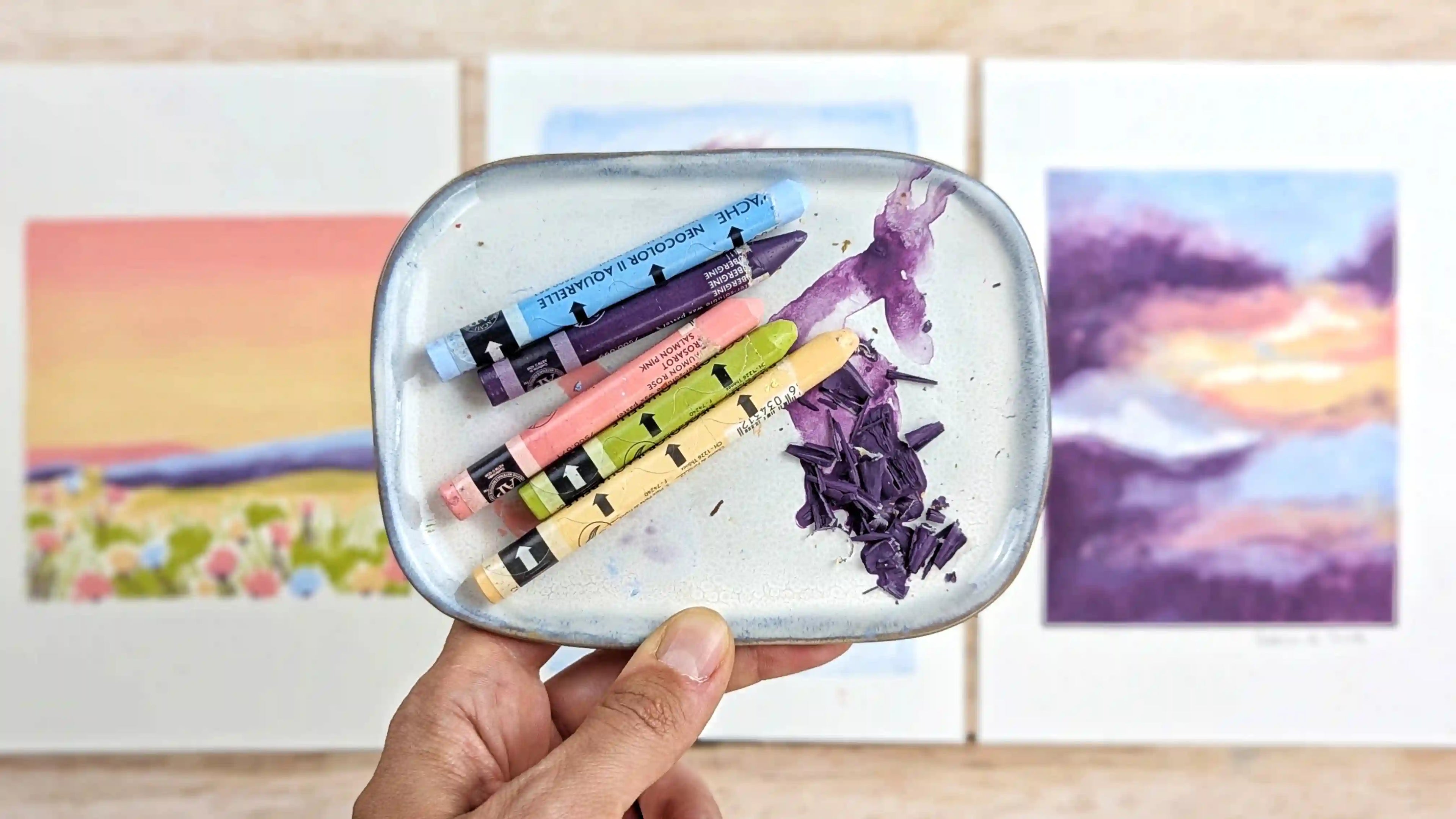 couleurs challenge pastels aquarellables neocolors II caran d'ache