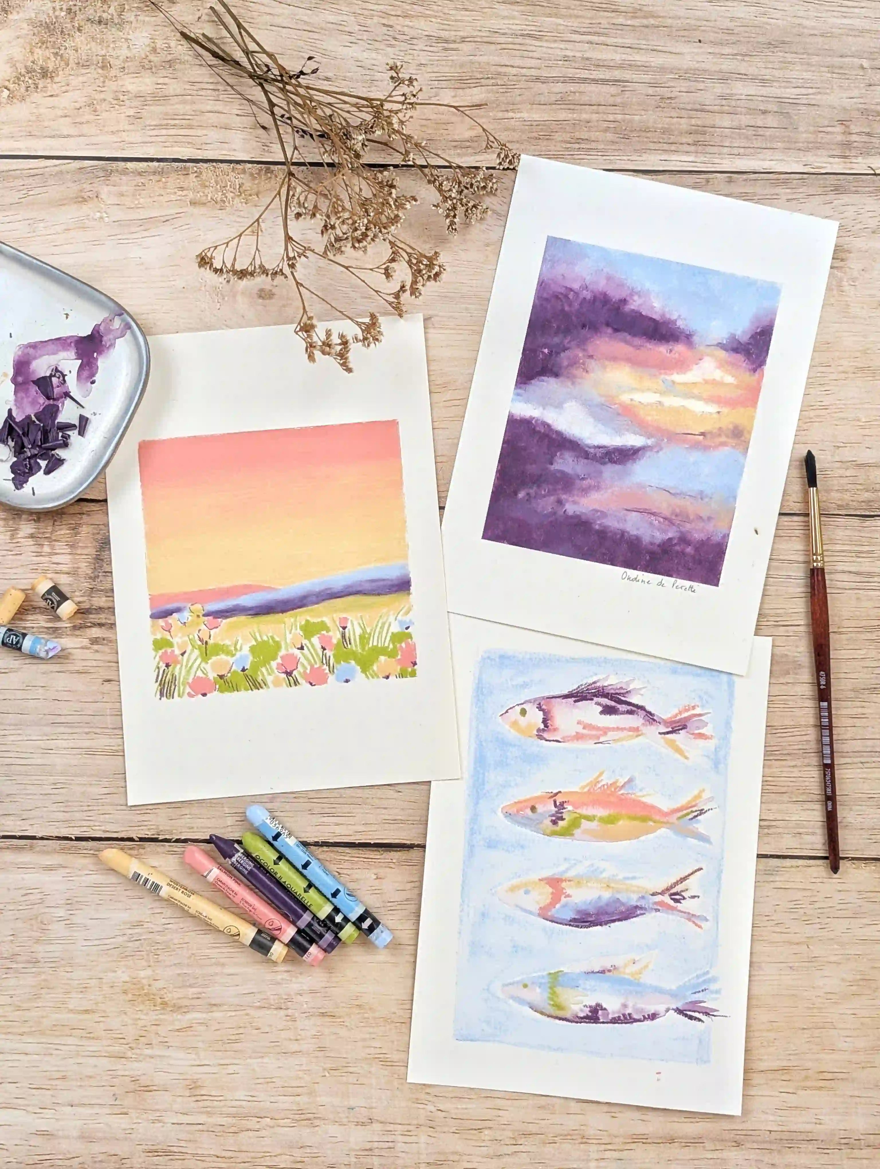 challenge pastels aquarellables neocolors 2 caran d'ache