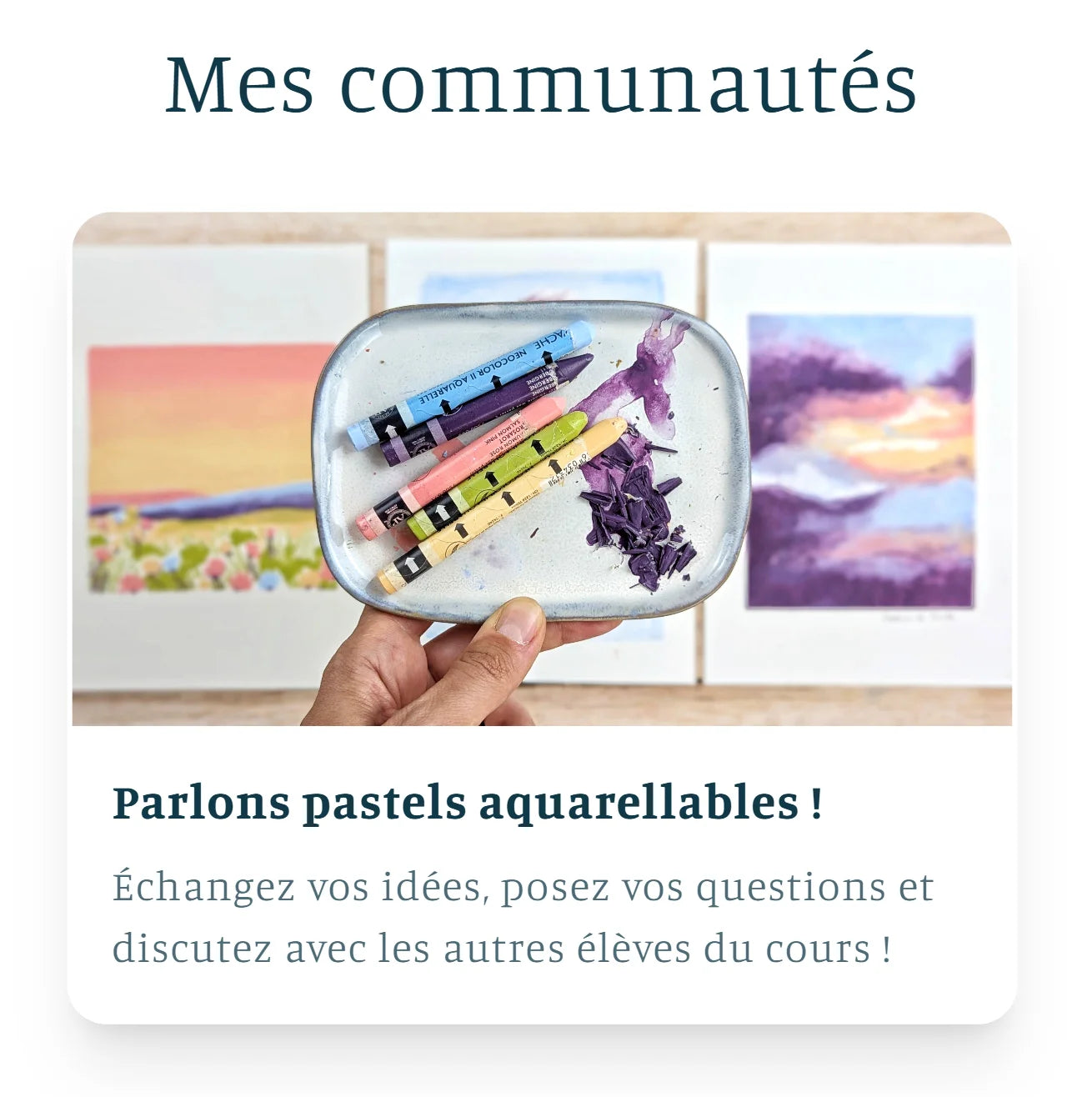 communauté cours en ligne pastels aquarellables neocolors II