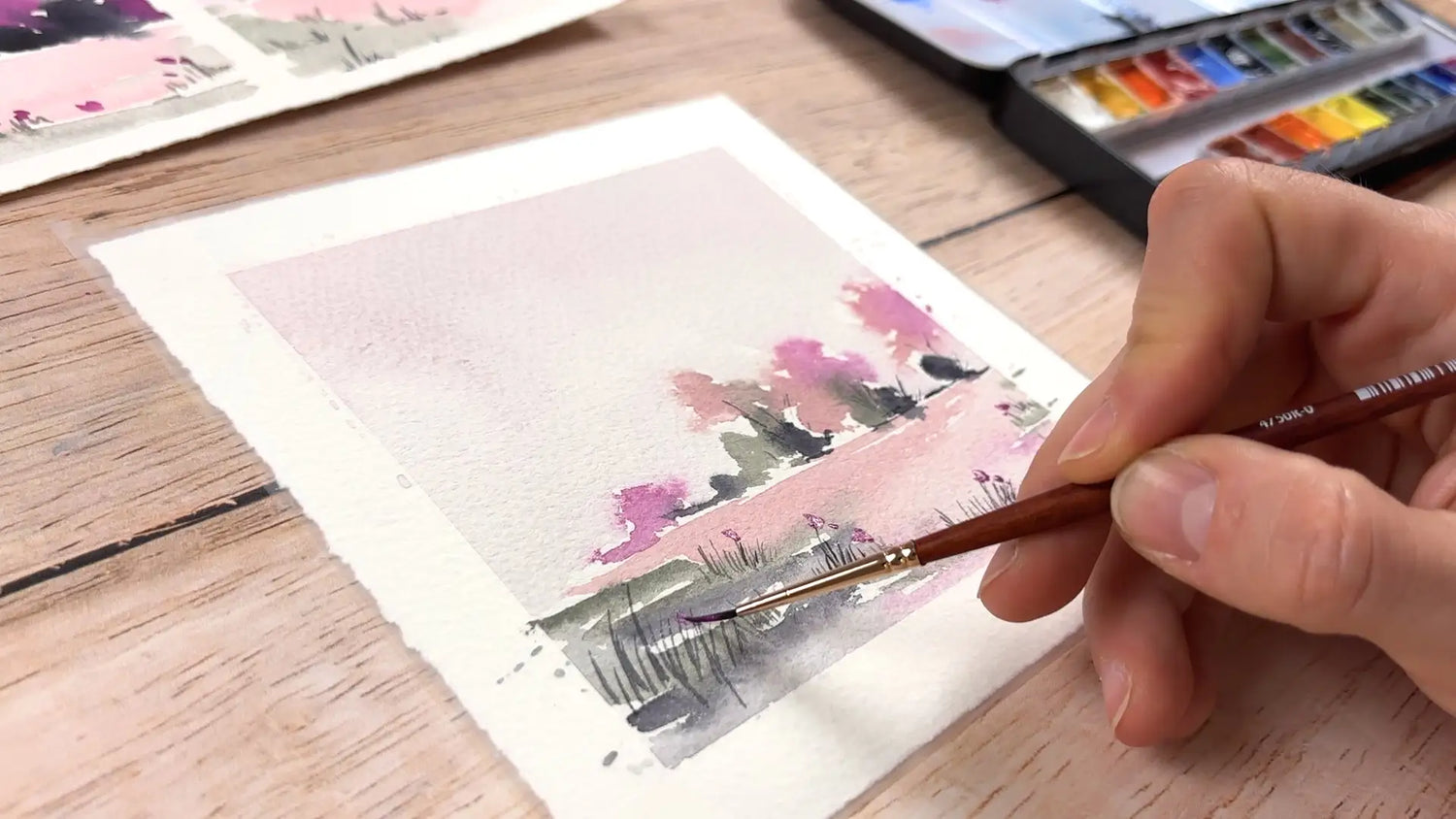 cours en ligne aquarelle paysages minimalistes niveau intermédiaire photo module 4