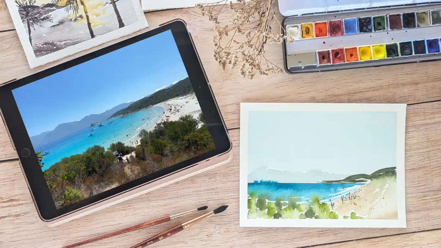 cours en ligne aquarelle paysages minimalistes niveau intermédiaire photo module 6