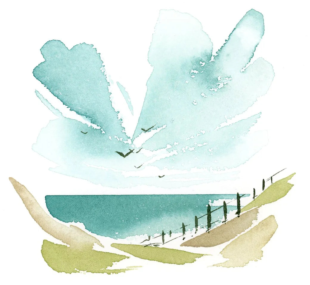 cours en ligne aquarelle débutant gratuit paysage minimaliste