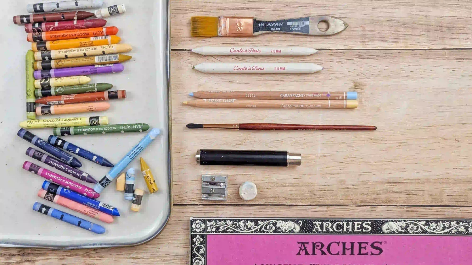 matériel pastels aquarellables