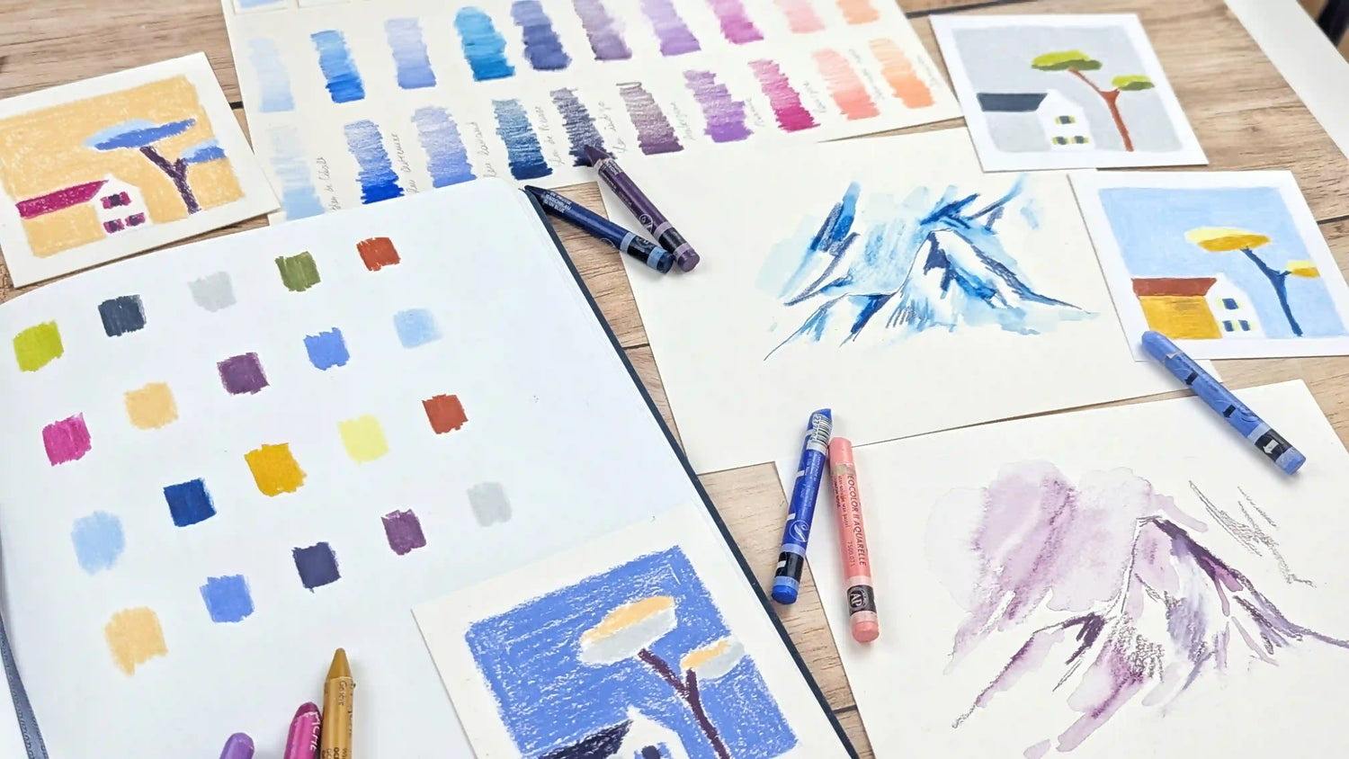 techniques débutant pastels aquarellables Neocolors II