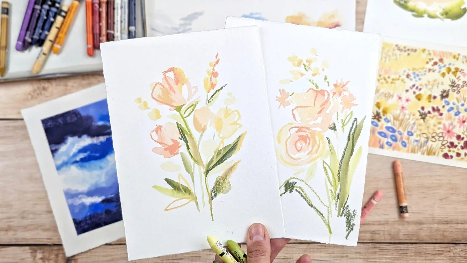 techniques humides pastels aquarellables Neocolors II