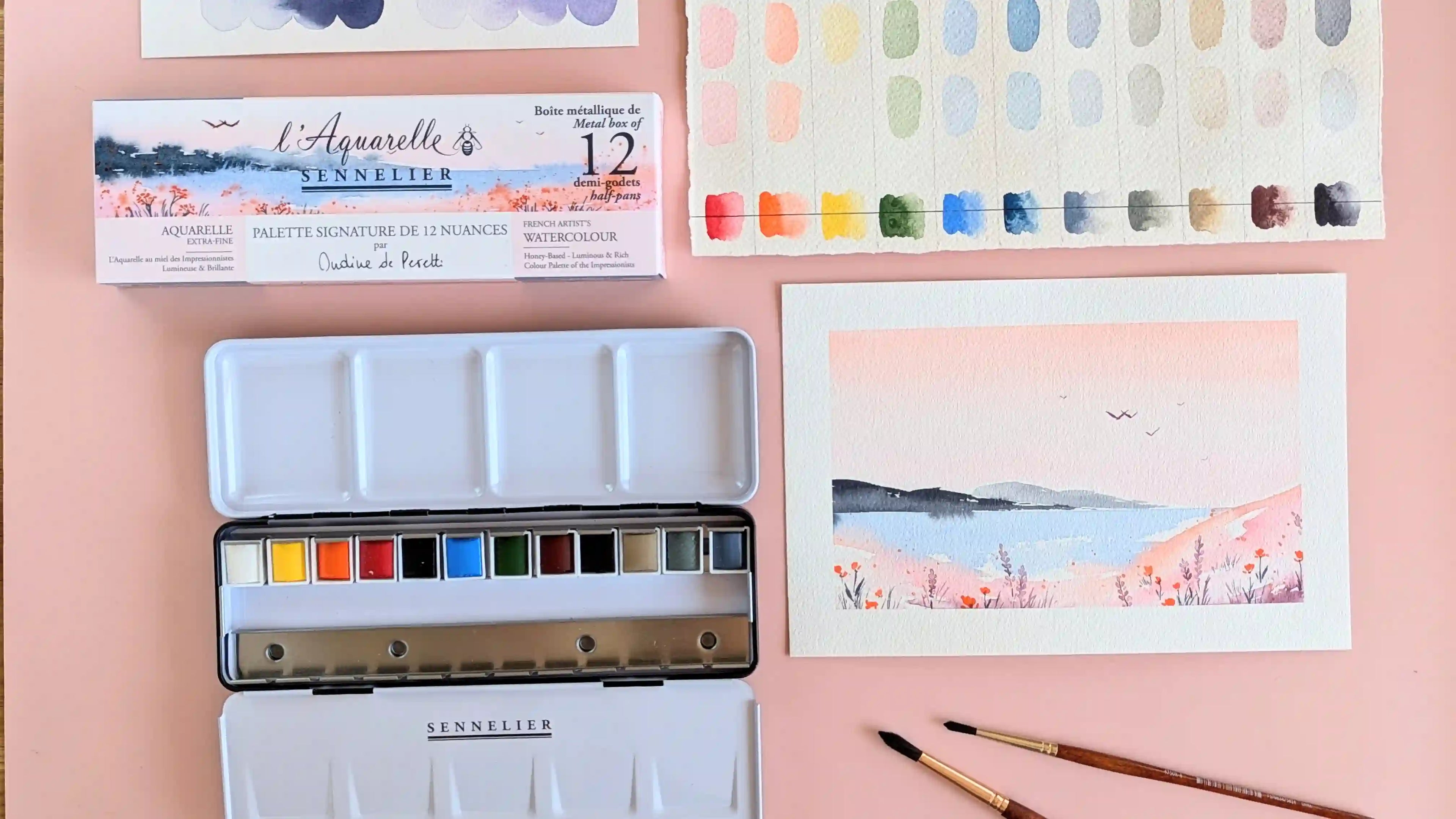palette signature aquarelle extra fine ondine de peretti sennelier